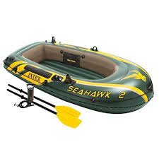 Intex Seahawk 2 2 Person Inflatable Boat Set With French Oars And High Output Air Pump Inflatable Boat Inflatable Kayak Floating Boat