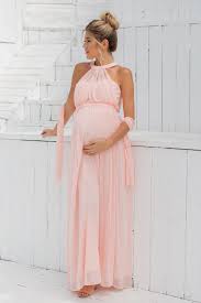 Light Pink Halter Tulle Maternity Evening Gown Vestido Festa Gestante Vestido De Gravidez Moda Gestante