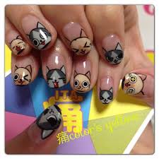 These Kitties Are So Kawaii Come Go Think Of It The Kitties Do Look Like Japanese Cartoons Cat Nail Designs Cat Nail Art Anime Nails