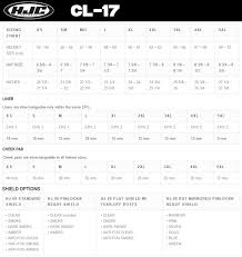 Hjc Cl 17 Helmet Size Chart
