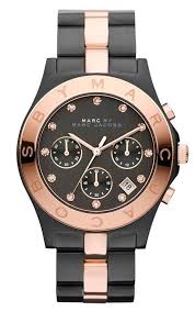 Black And Rose Gold Watch Womens Marc By Marc Jacobs Chronograph Two Tone Black Rose Gold Womens Watch Womens Designer Watches Marc Jacobs Watch Womens Watches