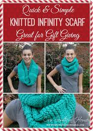 A free knitting pattern for knitting an easy scarf in garter stitch for absolute beginners. Quick Easy Knitted Infinity Scarf Our Southern Home