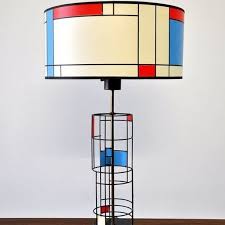 Piet Mondrian Themed Drum Shade Table Lamp By Selectmidcentury Viist Www Ilikethatlamp C Mid Century Modern Lamps Mid Century Modern Table Lamps Modern Lamp
