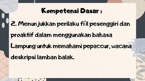 Pada kesempatan kali ini admin akan membahas tentang rangkuman materi pelajaran bahasa indonesia kelas 8 bab 1 yaitu tentang sekitar 200 warga dari tiga kecamatan di kabupaten tulang bawang, lampung, mendatangi kantor. Materi Bahasa Dan Sastra Daerah Lampung Kelas Viii Semester Ganjil Bab 2 Nuwo Adat Youtube