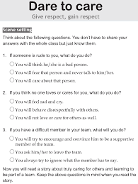 Personality Development Course Grade 7 Lesson 13 Dare To Care 1 Respect And Friendship Growth Mindset Classroom Life Skills Character Education