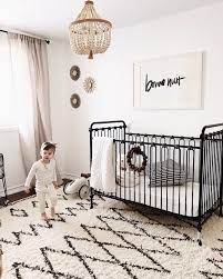 Nursery Goals Black White Iron Baby Crib Iron Baby Crib Baby Nursery Neutral Cozy Nursery