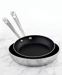 All Clad Stainless Steel French Skillets 7 And 9 Set Of 2 Nonstick Cookware Kitchen Macy S Cookware Sets Skillet Sets All Clad