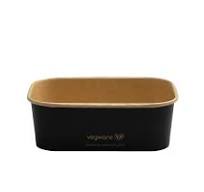 24oz/750ml rectangular black paper food container