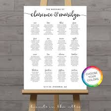 Portrait Wedding Seating Chart Board White Poster Printable