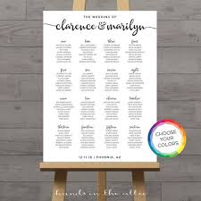 portrait wedding seating chart board white poster printable