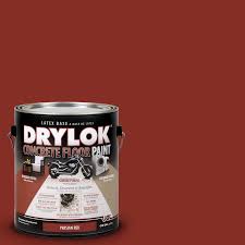 Drylok 1 Gal Persian Red Water Based Floor Paint 209104 The Home Depot Painted Floors Painted Concrete Floors Flooring