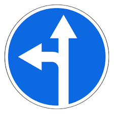 Turn Left Or Continue Straight On Traffic Signs Traffic Road Signs