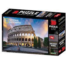 Age 5+, 65 pieces, measures 9.8 x 8.8 x 18.4. Super 3d National Geographic Ancient Rome 500pc Puzzle Goliath Games Goliath Games