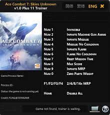 Successfully complete the indicated task to unlock the corresponding aircraft . Ace Combat 7 Skies Unknown 11 Trainer By Fearlessrevolution Fearless Cheat Engine