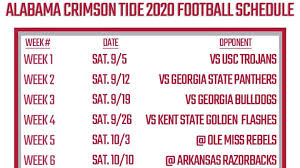 The tide hit their bye oct. Printable Alabama Football Schedule 2020
