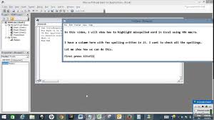 Highlight Misspelled Word In Excel Using Vba Macro Youtube