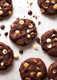 Outrageous Triple Chocolate Cookies Recipe Triple Chocolate Cookies Chocolate Cookies Best Chocolate Chip Cookie