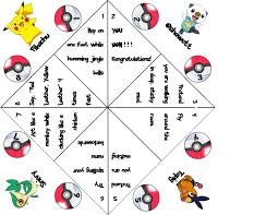 Pokemon Cootie Catcher Pokemon Party Pokemon Birthday Pokemon Birthday Party