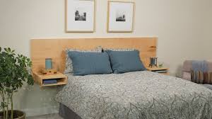 What to put on a floating headboard for a nightstand? Build A Modern Floating Headboard From One Sheet Of Plywood Youtube