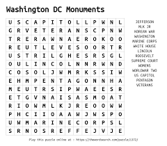 Working with a pencil and paper is one of the most satisfying ways to solve puzzles. Download Word Search On Washington Dc Monuments