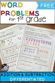 Free 1st Grade Addition Subtraction Word Problems Differentiated First Grade Math Worksheets 1st Grade Math Worksheets Addition And Subtraction Worksheets