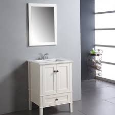 Brooklyn Max Chesapeake 24 Bath Vanity In Soft White With White Engineered Quartz Marble Top Walmart Com Single Bathroom Vanity Bathroom Vanity Base Bathroom Vanity