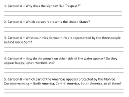 Political cartoon analysis worksheet answer. Political Cartoons The Monroe Doctrine Ppt Download