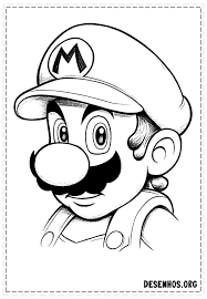 mario bros desenho para colorir