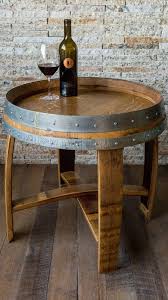 Natural Wine Barrel Side Table With Cross Braces Etsy Wine Barrel Table Wine Barrel Furniture Wine Barrel Decor