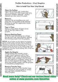 Most vendors will also provide some sort of written instructions on how to apply your decal. Vinyl Install Instructions Azvinylworks