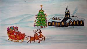 In this drawing tutorial we are going to learn how to draw christmas festival easy. Christmas Drawings How To Draw A Christmas Scene Step By Step Christmas Tree Drawing Les Christmas Scene Drawing Christmas Drawing Christmas Tree Drawing