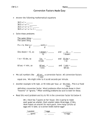 1 Dimensional Analysis Made Easy Conversion Factors Made Easy