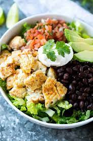 Sprinkle the fish with taco seasoning and salt to taste. Easy Fish Taco Salad Bowl Recipe Recipe Healthy Fitness Meals