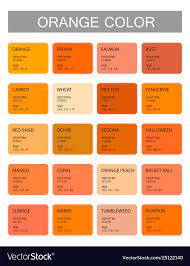The color formulation has been used between 1971 and 1989, primarily by ford; Orange Color Codes And Names Selection Orange Color Code Orange Color Palettes Pantone Colour Palettes