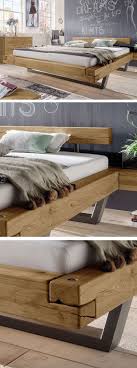 schwebebett mit massiven vollholz balken aus wildeiche darica schwebebett schwebendes bett bett selber bauen