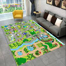 Tapete de carretera para niños, Alfombra de área de juegos de tráfico de  ciudad simulada, para el hogar, sala de estar, dormitorio, sofá,  alfombrilla antideslizante para niños - AliExpress