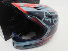 New Fox Rampage Comp Dh Mtb Full Face Cycling Helmet Size L 59 60cm Reno Navy