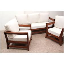 Indus Sofa 3 1 1 Set Mohogani Finish Sofas Living Room Wooden Sofa Designs Wooden Sofa Set Designs Wooden Sofa Set