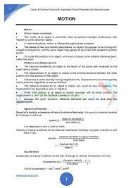 Physics Formula For Class 9 Chapter Motion Entrancei In 2021 Physics Formulas Science Formulas Motion Physics