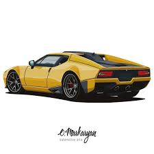 1971 Ringbrothers De Tomaso Pantera Adrnln 2013 Order Illustration Of Your Car Write Me In Direct Message O Cool Car Drawings Car Illustration Car Drawings
