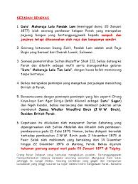 Dato maharaja lela (died on 20 january 1877) was a malay nationalist from perak. Folio Kt Pksr 2 2012 Dato Maharaja Lela 1