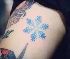 Gradient Blue Snowflake Tattoo Snow Flake Tattoo Frozen Tattoo Christmas Tattoo