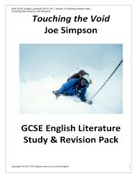 Question 2 paper 2, section a: Touching The Void By Joe Simpson