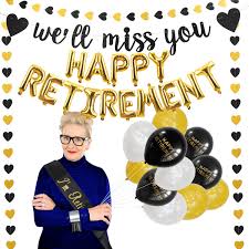 We sadly announce the retirement of our dear friend and beloved employee staff name, [job title: Happy Retirement Party Decorations Supplies Kit 39pcs Women Men Retirement Party Farewell Party Decorations Happy Retirement Balloon Banner We Will Miss You Banner Retired Sash Balloons Amazon In