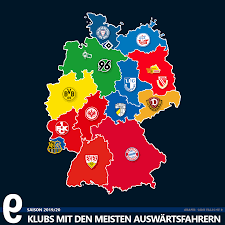 Sie aber haben ein neues format gewonnen! Deutschlandkarte Vereine Mit Den Meisten Zuschauern Und Auswartsfahrern Die Falsche 9