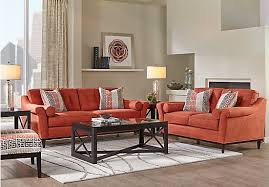 Sofia Vergara Angora Terracotta 7 Pc Living Room