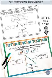 Pythagorean Theorem Posters Two Sizes Upper Elementary Math Theorems Pythagorean Theorem