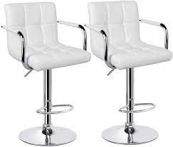 A group of contest winners arrive at an island hotel to live out their dreams, only to find themselves trapped in nightmare scenarios. Amazon Com Yaheetech Tall Bar Stools Set Of 2 Modern Square Pu Leather Adjustable Barstools Counter Height Stools With Arms And Back Bar Chairs 360 Swivel Stool White Kitchen Dining