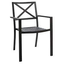 4.6 out of 5 stars 5. Grammercy Black X Back Steel Stack Outdoor Dining Chair At Home