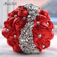 Ball gown wedding dress at bling brides bouquet online bridal store. 2016 Wedding Flowers Bridal Bouquets Red Artificial Rose Luxury Diamond Crystal Bouquet Wedding Bling Brides Ramo De Novia Ramos De Novia Crystal Bouquetbridal Bouquets Red Aliexpress